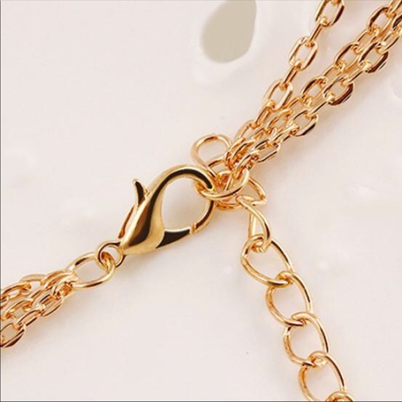 Yellow Gold Plated Rhinestone Choker - Picture 4 of 4